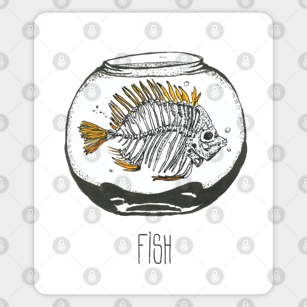 Fishbone in a bowl Magnet by Créa'RiBo